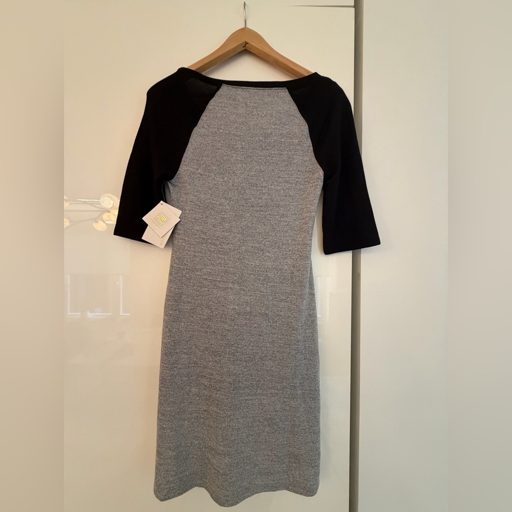 Rosie Pope Black and Gray Long Sleeve Dress